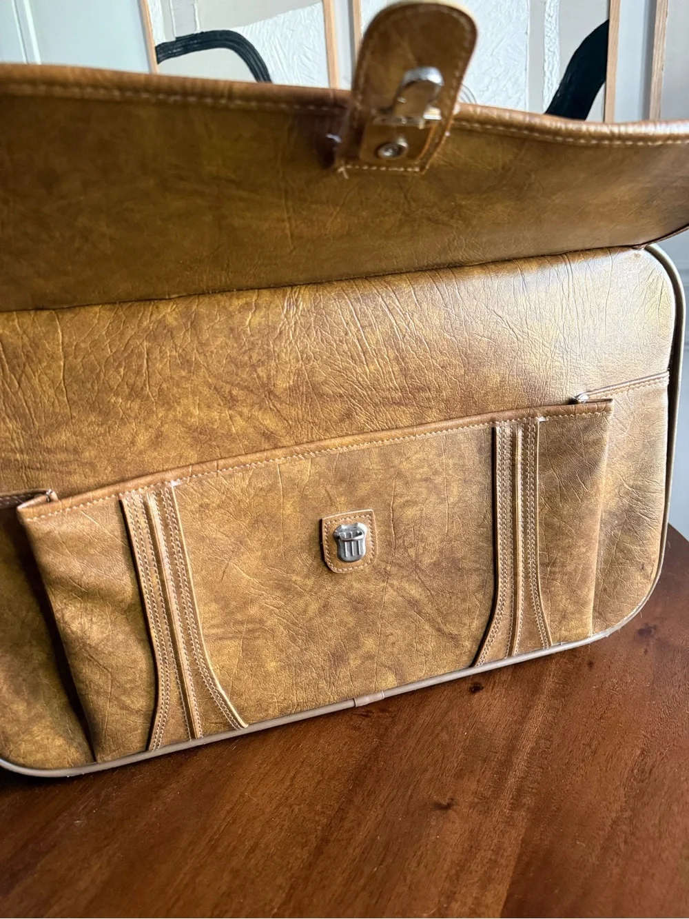 Vintage 1986 American Tourister Retro 2-Piece Brown Luggage Set With Keys